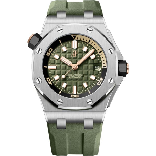 Audemars Piguet Royal Oak Offshore Diver 42mm 15720ST.OO.A052CA.01 in stainless steel with green dial