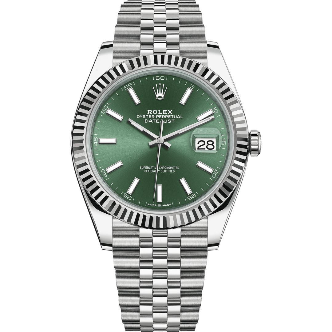 rolex-datejust-41-126334-0028_1 Rolex Datejust 41 126334 Stainless Steel Mint Green Jubilee - Image 1