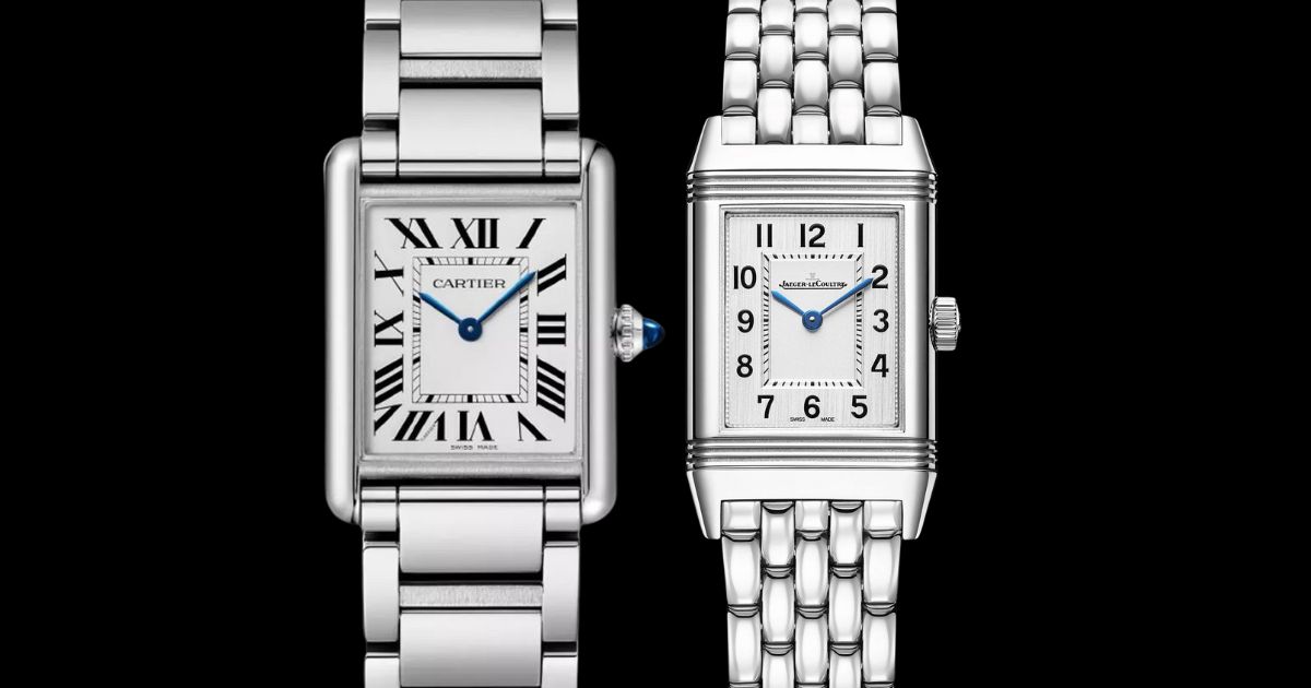 Cartier Tank vs. Jaeger-LeCoultre Reverso: The Rectangle Showdown Front View
